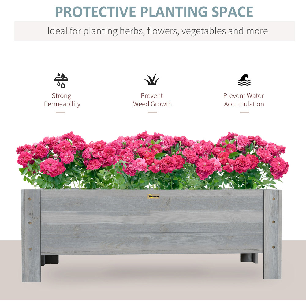 Outsunny Wooden Raised Garden Bed Planter Image 4