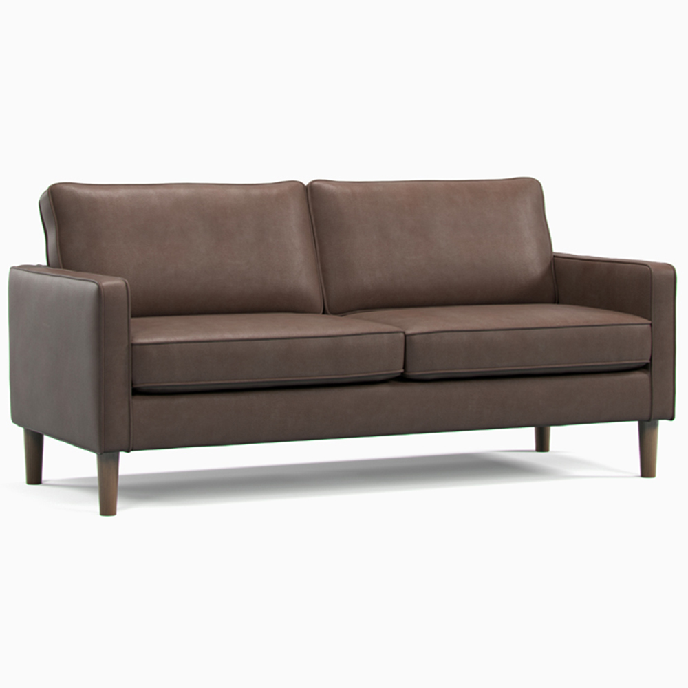 Regan 3 Seater Brown Faux Leather Sofa Image 2