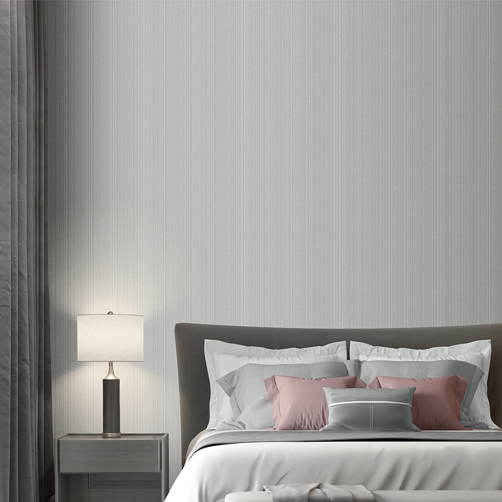 Muriva Venezia Stripe Light Grey Wallpaper Image 3
