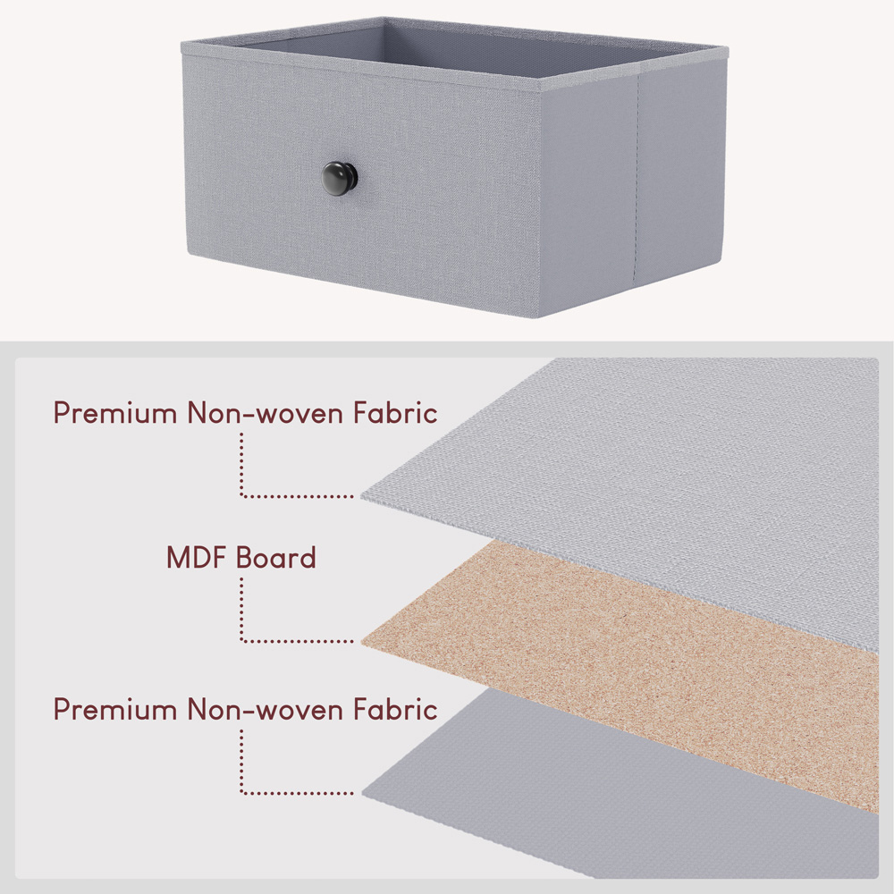 Vida Designs Chorley 6 Drawer Beige and Grey Wood Fabric Chest of Drawer Image 7