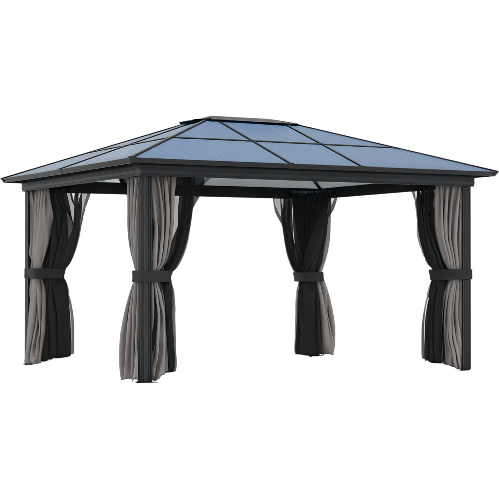 Outsunny 4.2 x 3.6m Black Aluminium Frame Hardtop Gazebo Image 2
