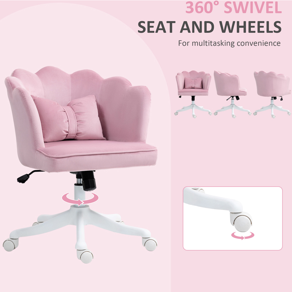 Portland Pink Wide Seat Armless Office Chair with Tilt Function Image 7