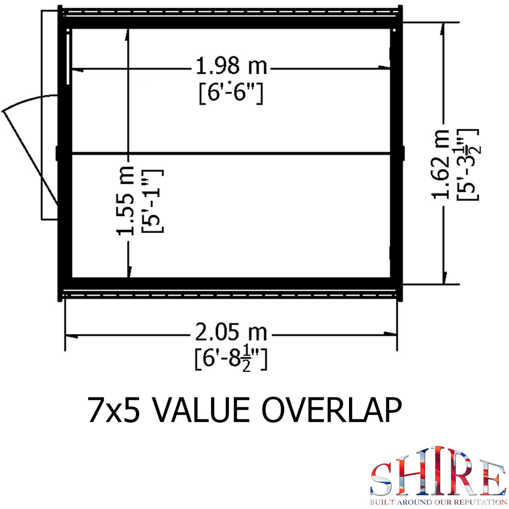 Shire 7 x 5ft Overlap Apex Garden Shed Image 7