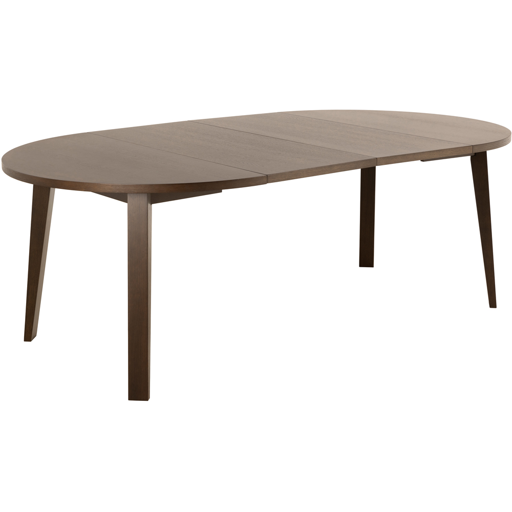 Florence A Line Smoked Oak Round Dining Table Extension Leaf Image 3