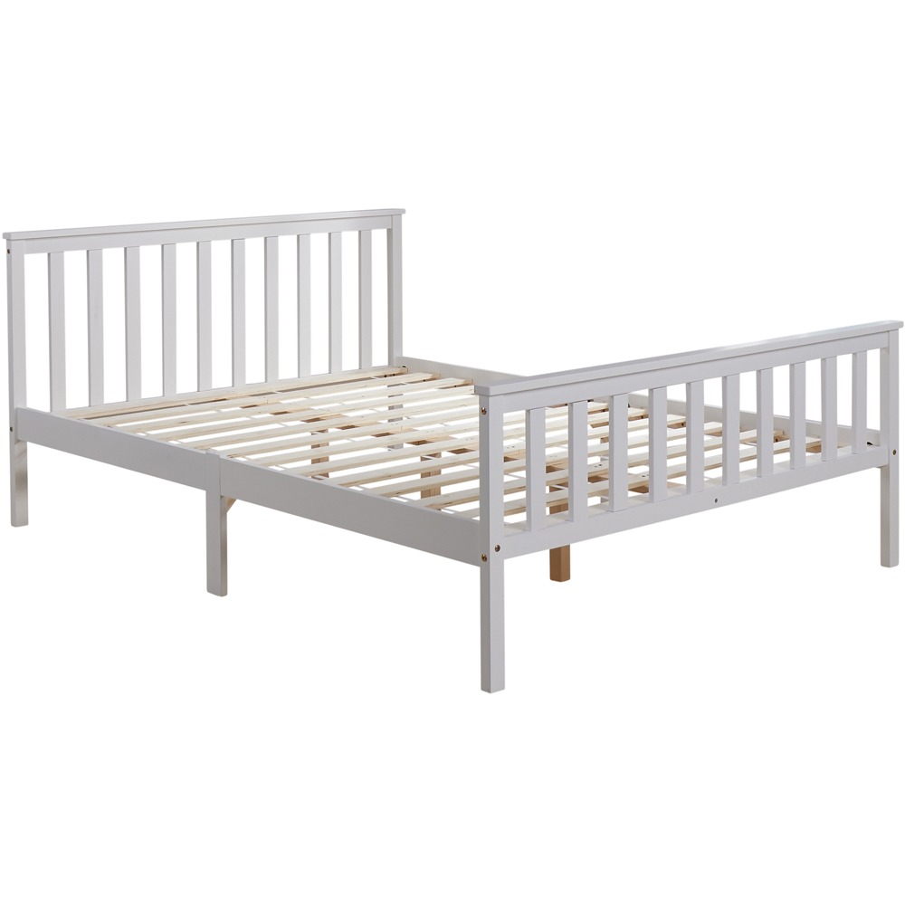 Home Source Florida Double White Wooden Bed Frame Image 2