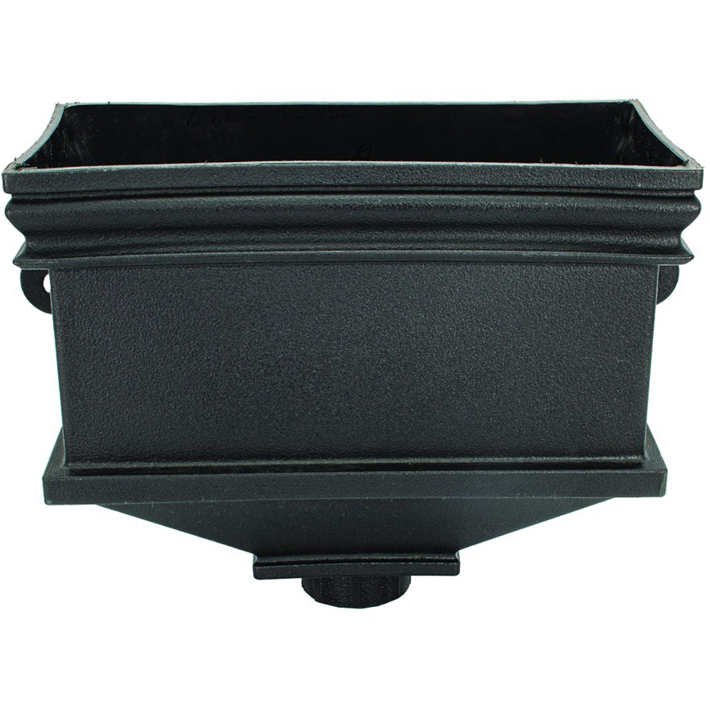 FloPlast Rectangular Gutter Hopper Cast Iron Effect 65/68mm Image 2