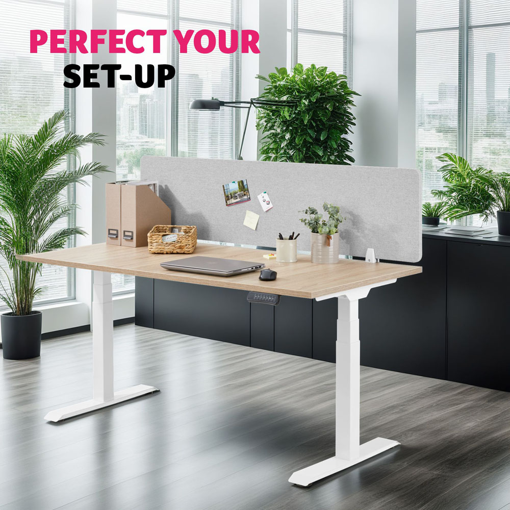 tectake Noisy Grey Plastic Desk Divider 160 x 40cm Image 8