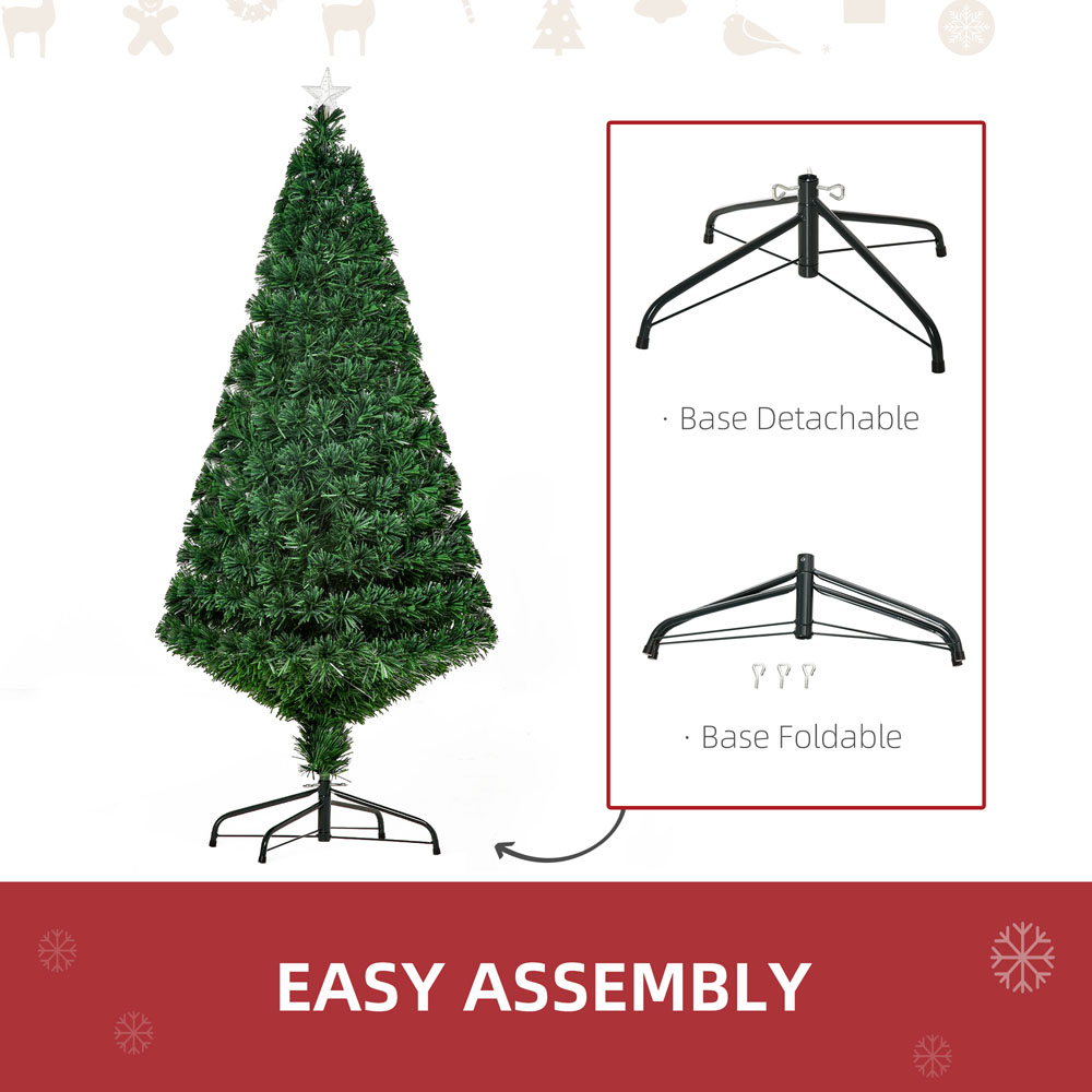 Everglow Fibre Optic Pre-Lit Green Artificial Christmas Tree 5ft Image 7