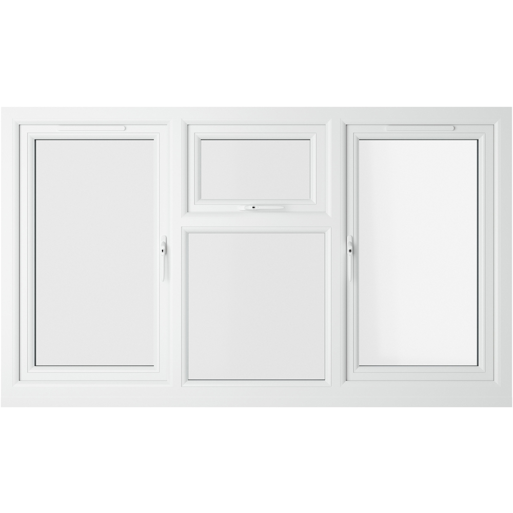 Crystal uPVC Triple Glazed Window LH & RH Side Hung & Top Centre Grey White Clear Glass 1770x965mm Image 2