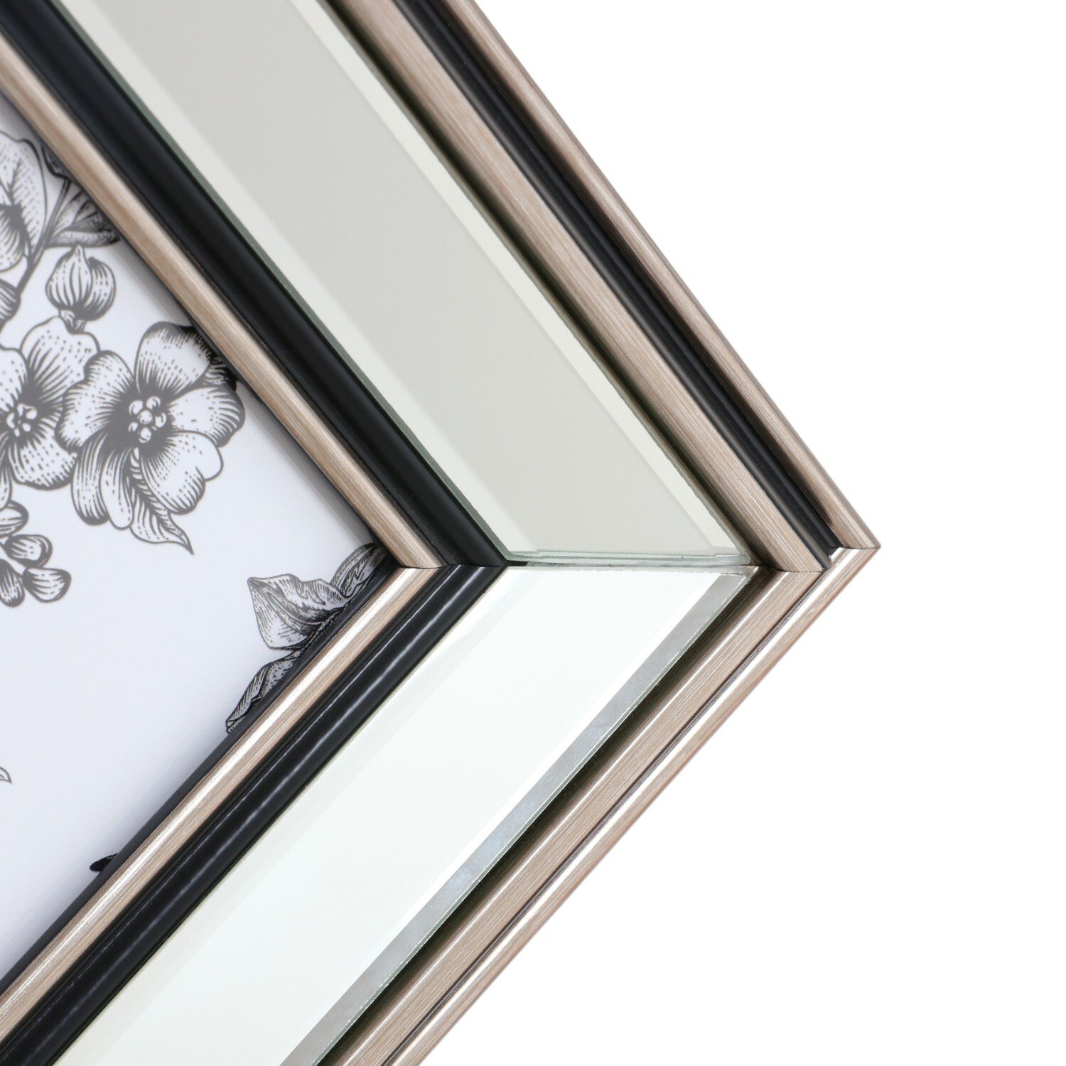 Mode Mirrored Photo Frame Silver 6 x 4in Image 4