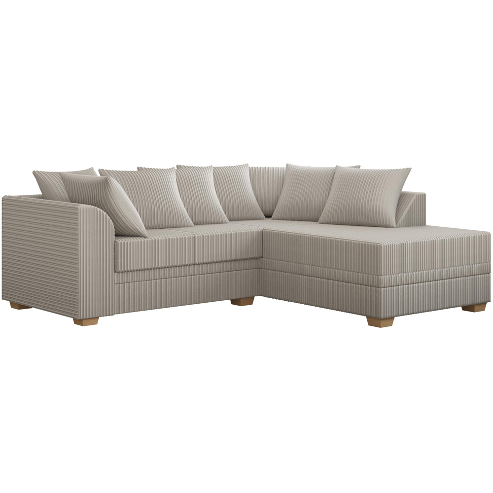 Modo 3 Seater Stone Jumbo Cord Right Hand Scatter Back L-Shape Corner Sofa Image 2