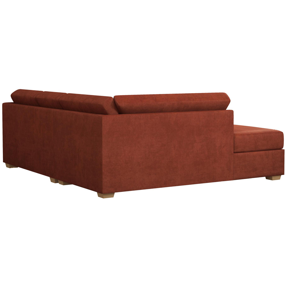 Modo 3 Seater Marmalade Plush Velvet Left Hand Fixed Back L-Shape Corner Sofa Image 5