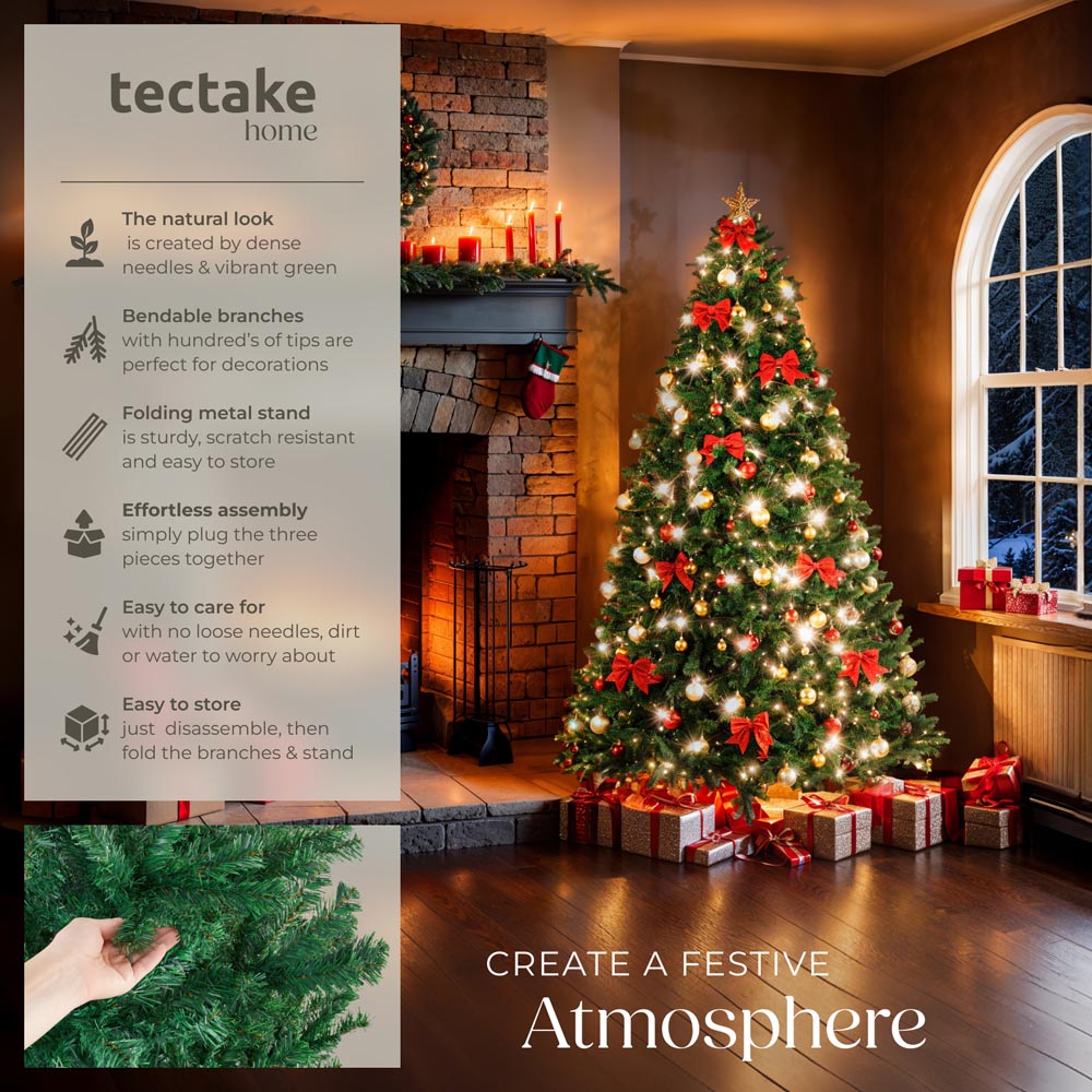 tectake Dasher Dense Needle Green Artificial Christmas Tree 6.8ft Image 6