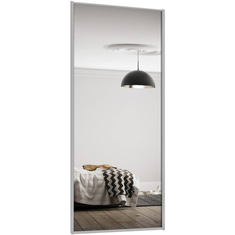 Spacepro Classic Single Panel Dove Grey Frame Mirror Sliding Door 610mm Image 1