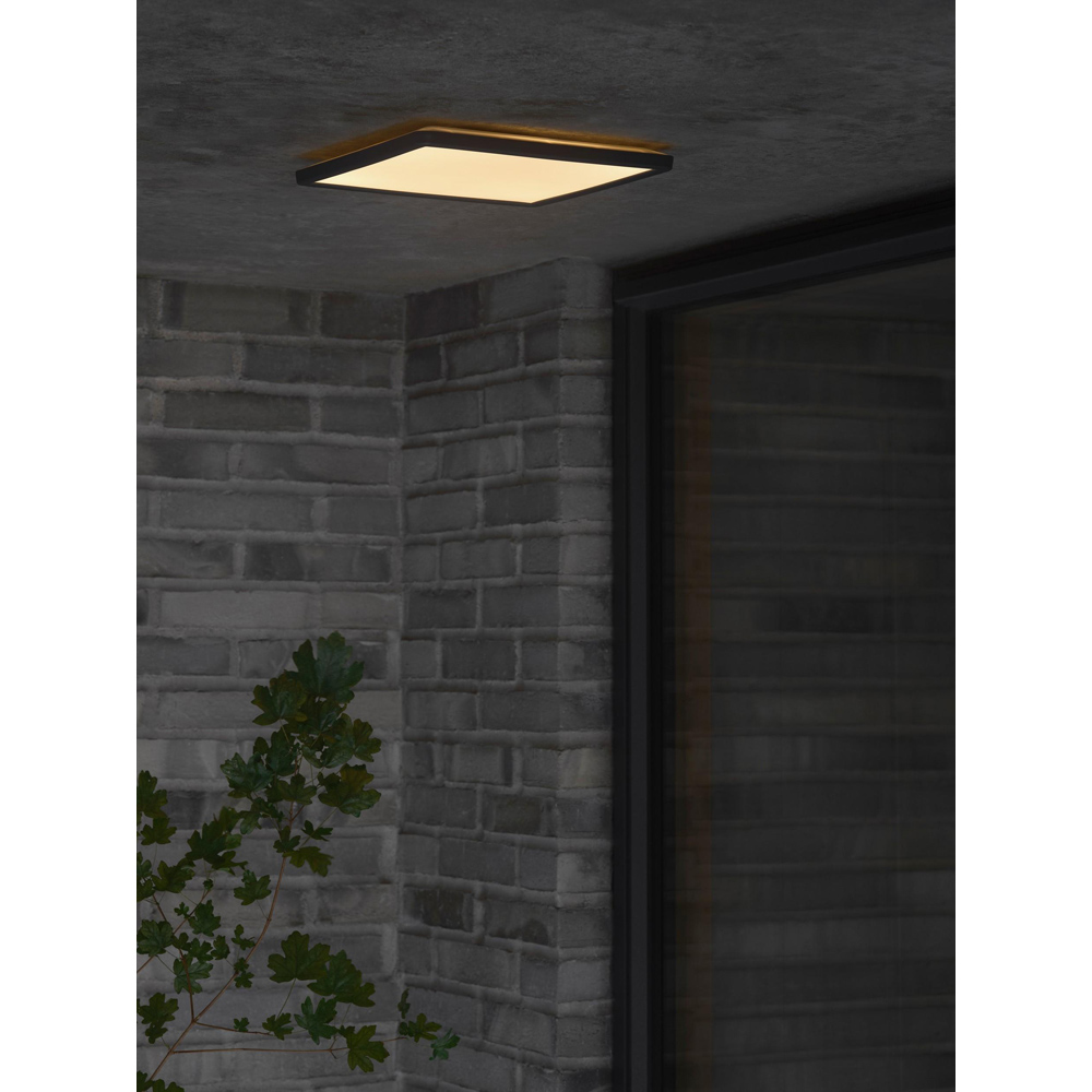 Nordlux Oja 29 Outdoor Square Black LED Ceiling Light Image 2