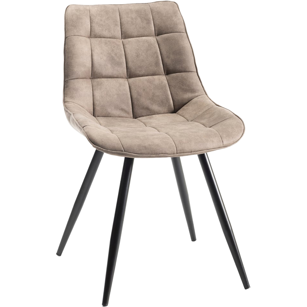 Bentley Designs Seurat Set of 2 Tan Faux Suede Fabric Upholstered Chair Image 2