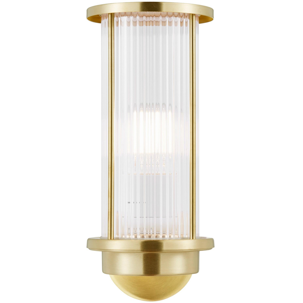Horizontal Rib Diffuser Nordlux Linton Brass Ribbed Diffuser Outdoor Wall Lamp | Homebase