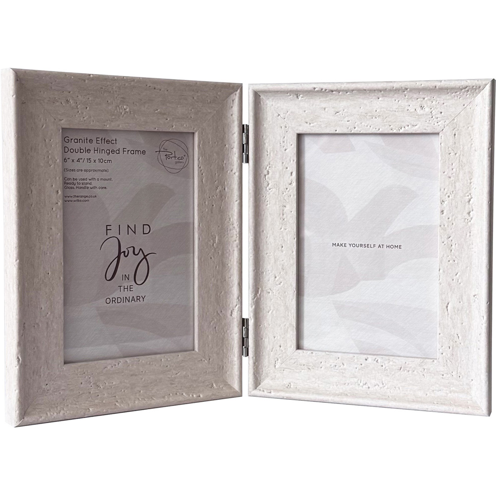 Granite Effect Double Hinged Frame Light Grey Image 3
