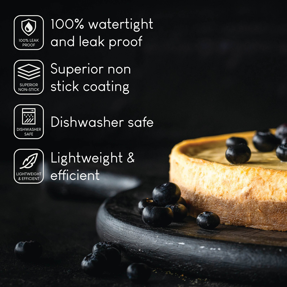 Wham PushPan 20cm Light Grey and Pewter Shallow Tin Image 8