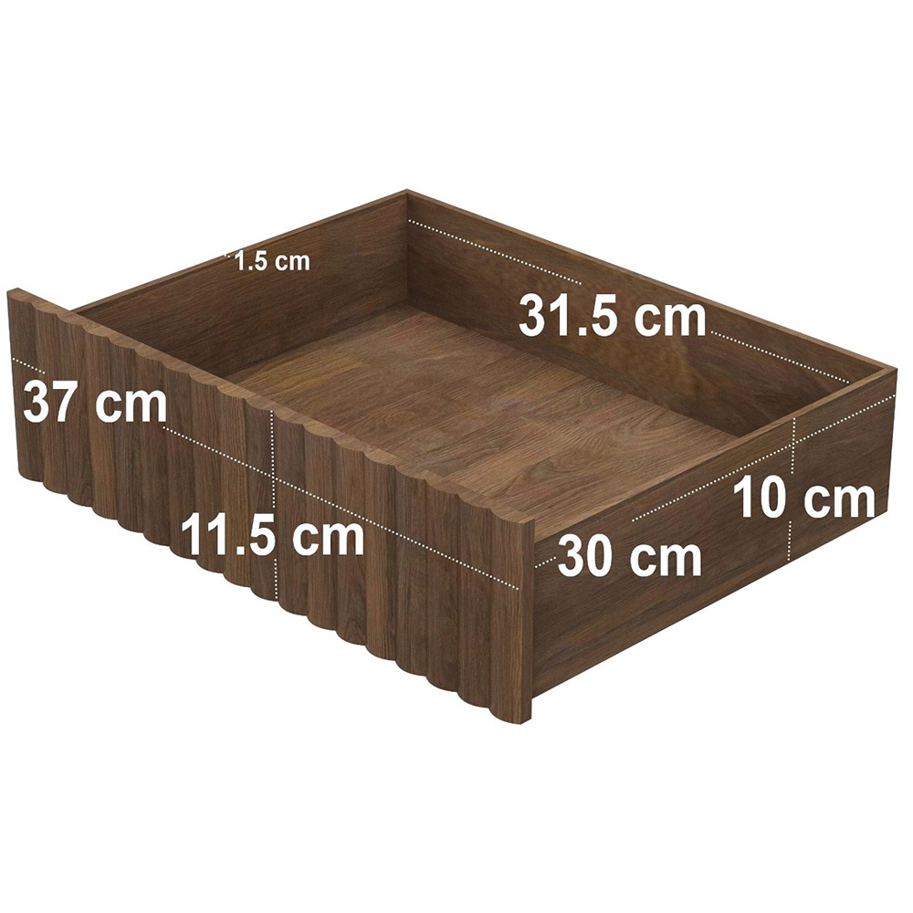 SOLACE+CO Velmor Walnut 2 Drawer Ribbed Dressing Table Image 6