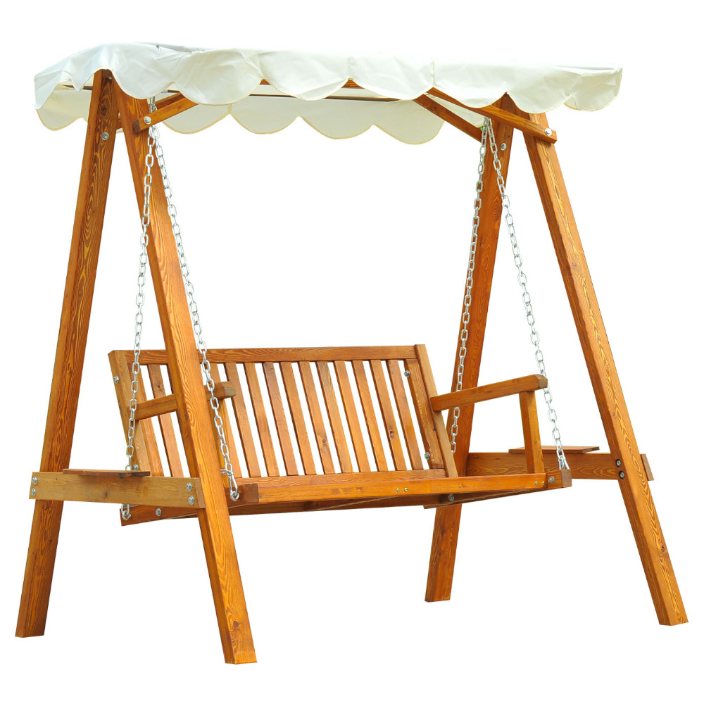 Outsunny 2 Seater Swing Chair Cream Image 2