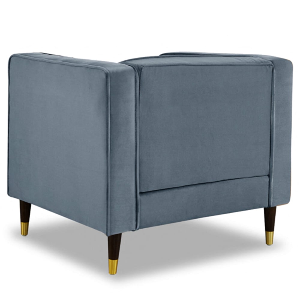 Home Detail Thomas Grey Velvet Sofa Chair Image 4