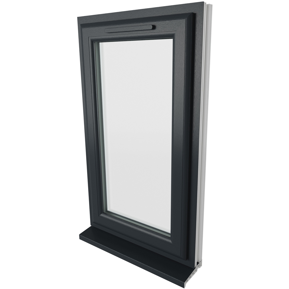 Crystal uPVC Triple Glazed Window Right Hand Side Hung Grey White Clear Glass 610x1040mm Image 9