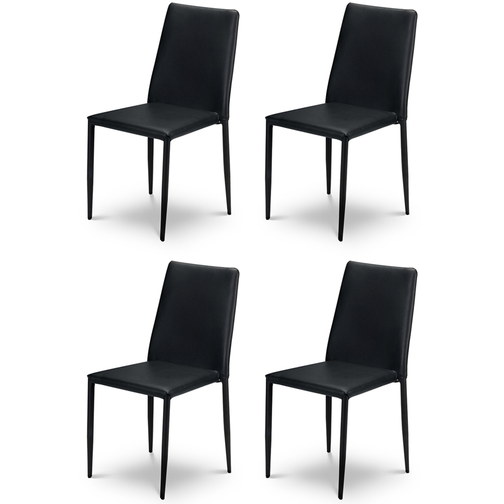 Julian Bowen Tribeca Jazz 4 Seater Dining Set Walnut and Black Image 6