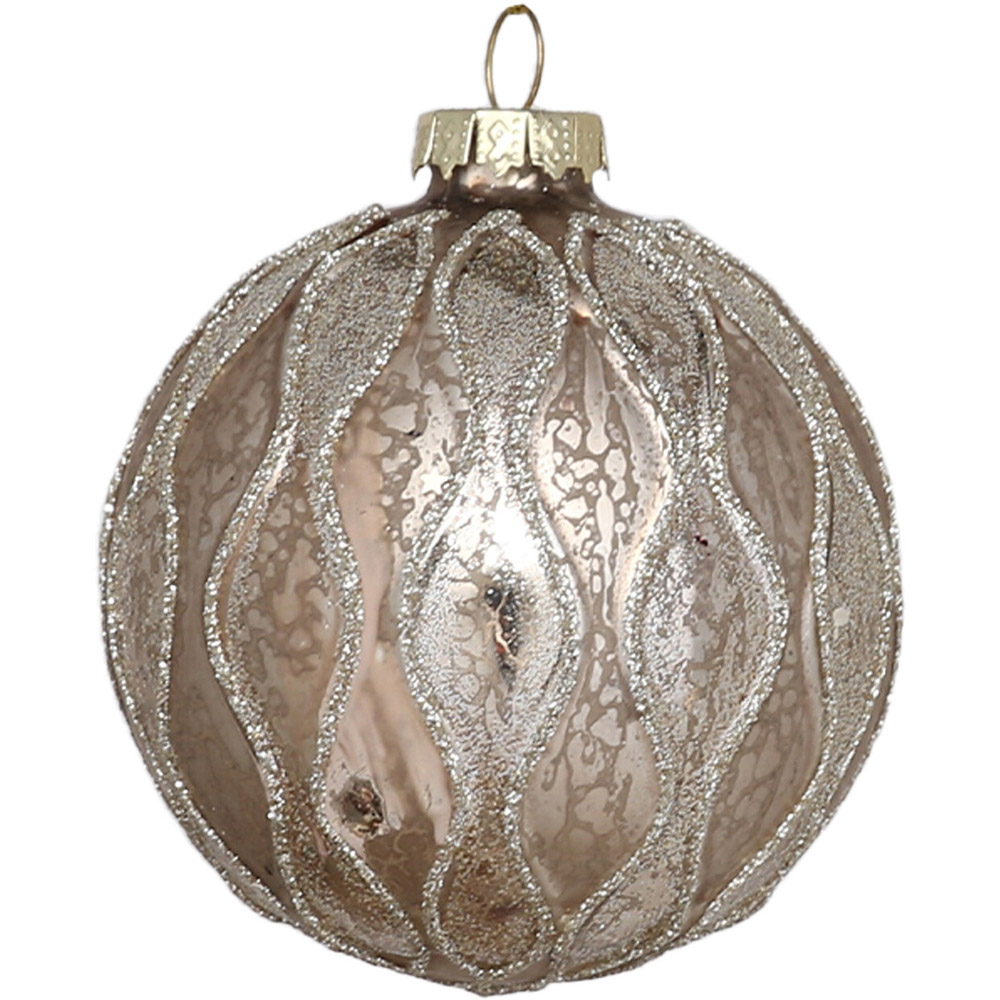 Single Decadent Bronze Gold Glitter Geo Bauble in Assorted styles Image 2