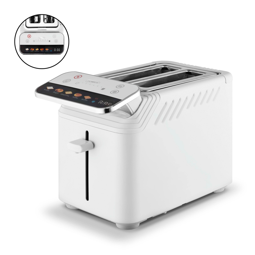 Tower Mirage EEJB334 White 2 Slice Digital Toaster and 1.7L Variable Kettle Set Image 3