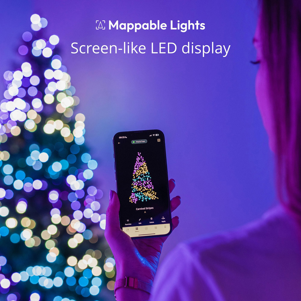 Twinkly 200 RGB Pearl Shaped LED Smart Green Cable USB String Light 12m Image 5