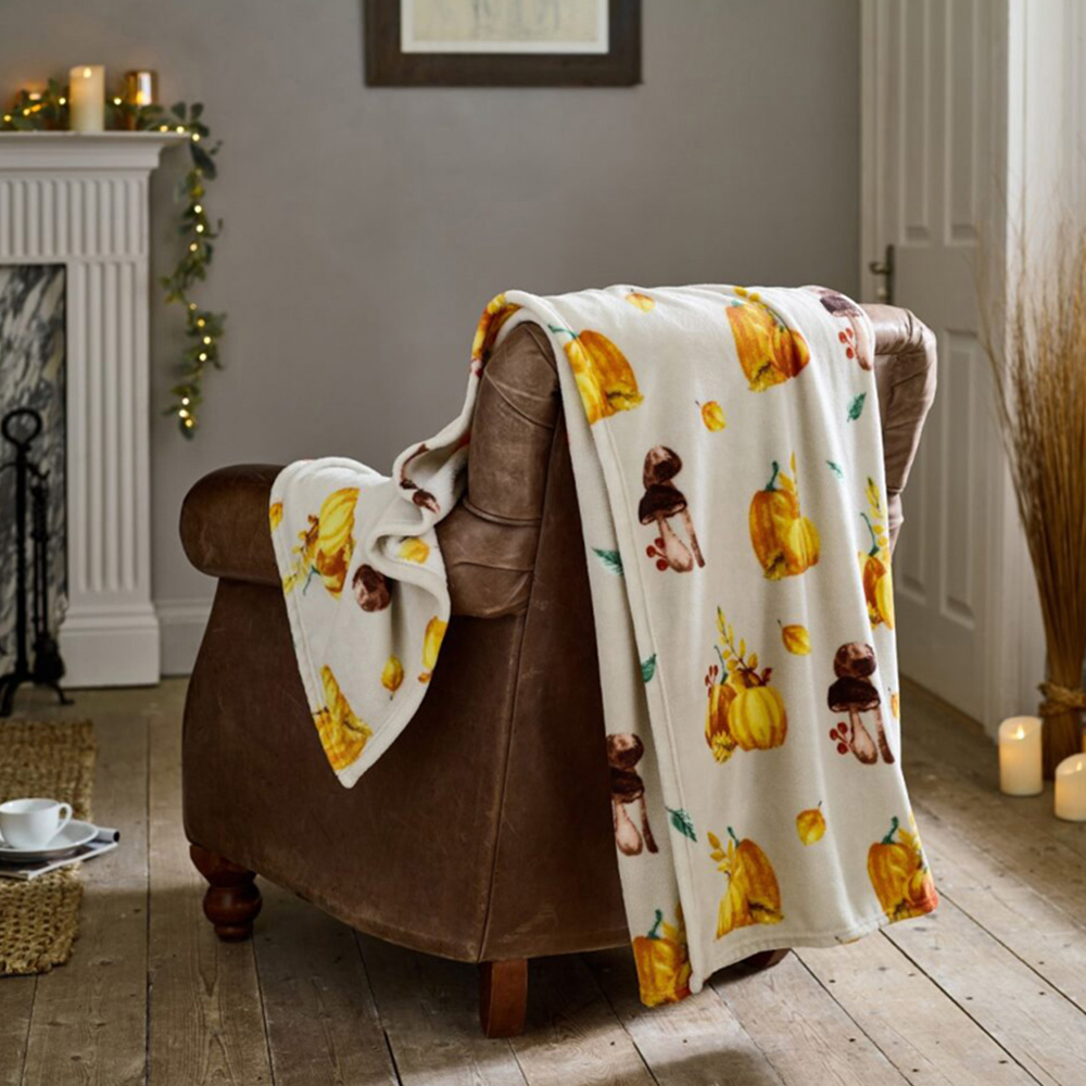 Deyongs Natural Pumpkin Party Throw 140 x 180cm Image 2