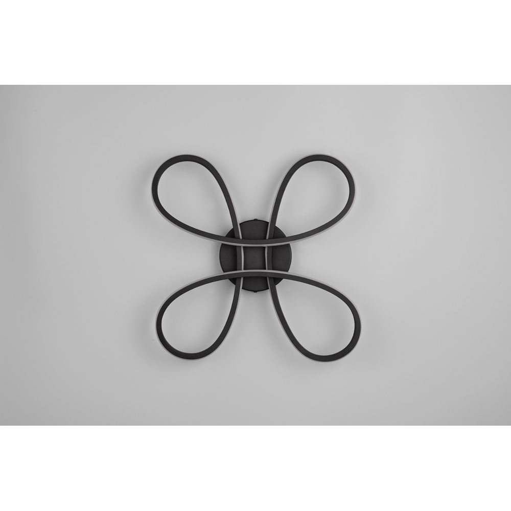 TRIO Fly Black Matt Integrated LED Ceiling Light Image 7
