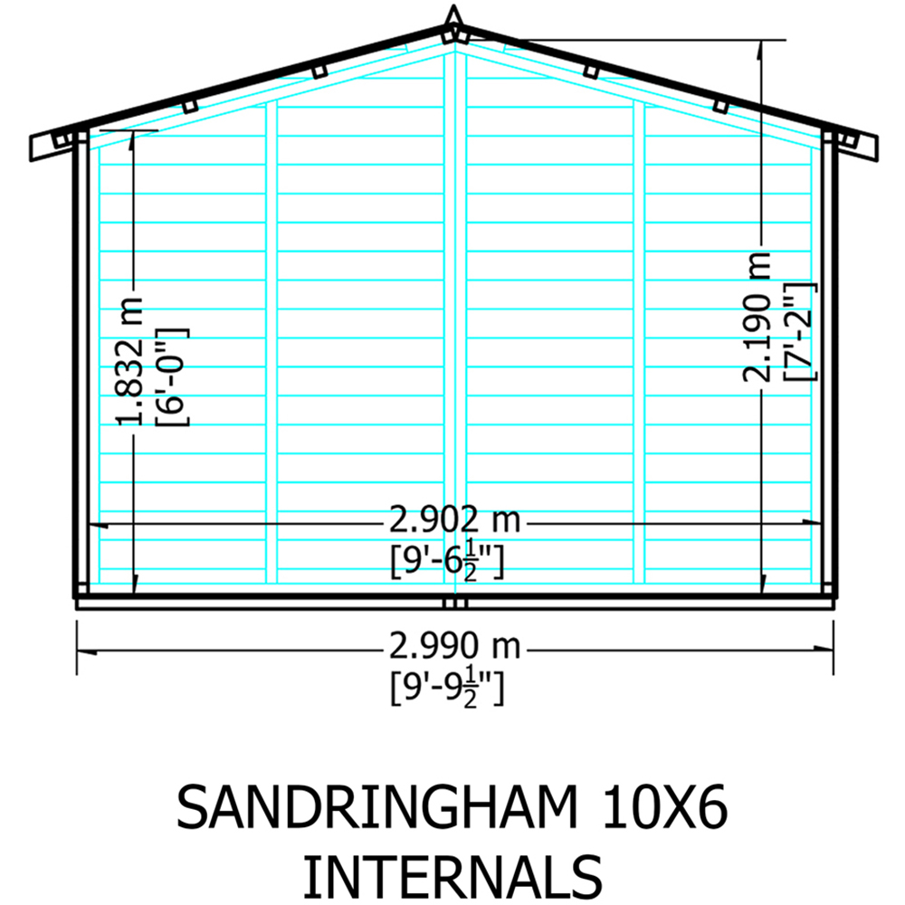 Shire Sandringham 10 x 6 Shiplap Style C Apex Shed Image 8