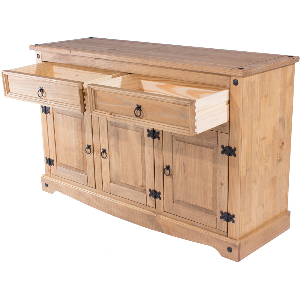Corona 3 Door and 2 Drawer Antique Wax Finish Medium Sideboard Image 5