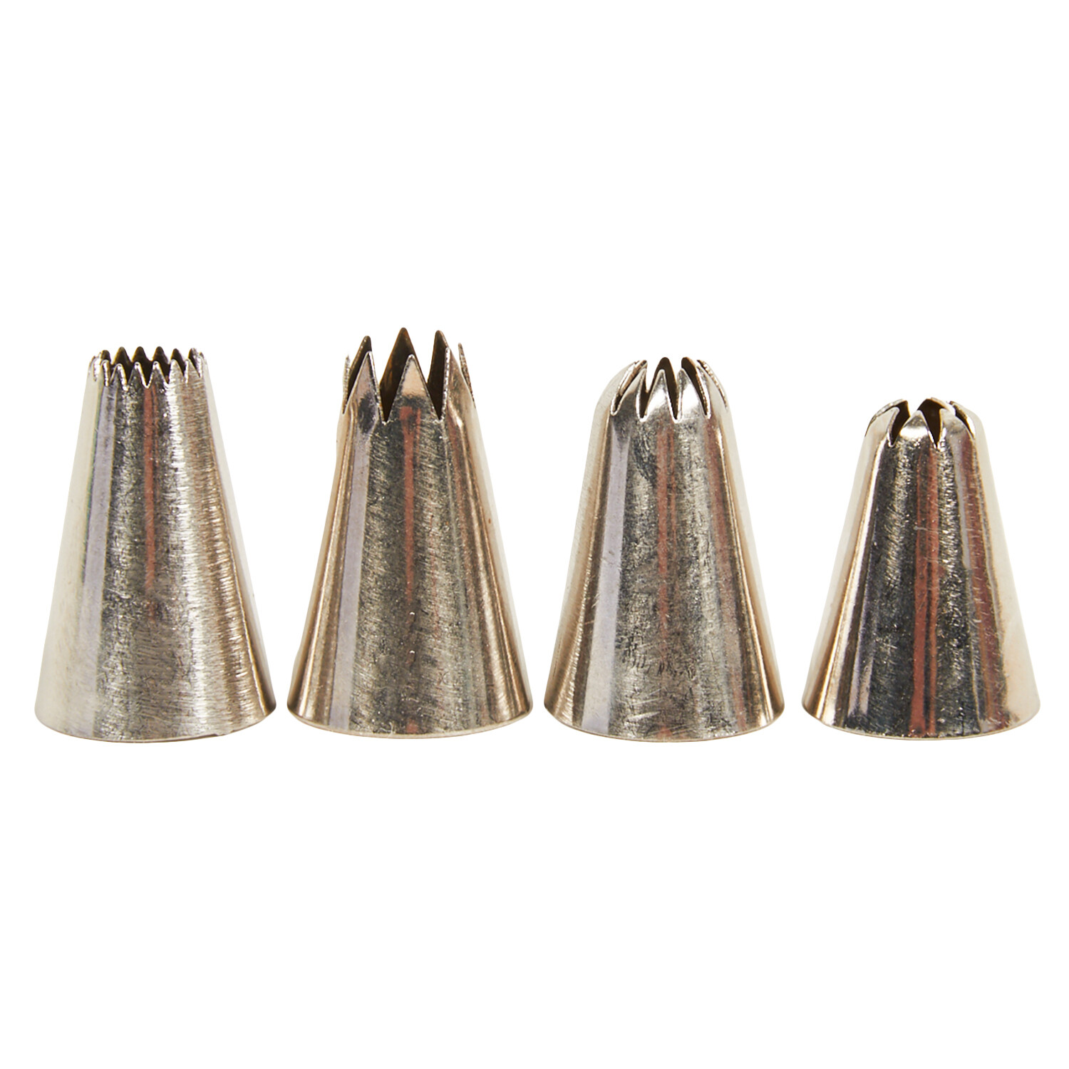 Set of 4 Stainless Steel 18/18 Icing Nozzles - Silver / Star Image 2