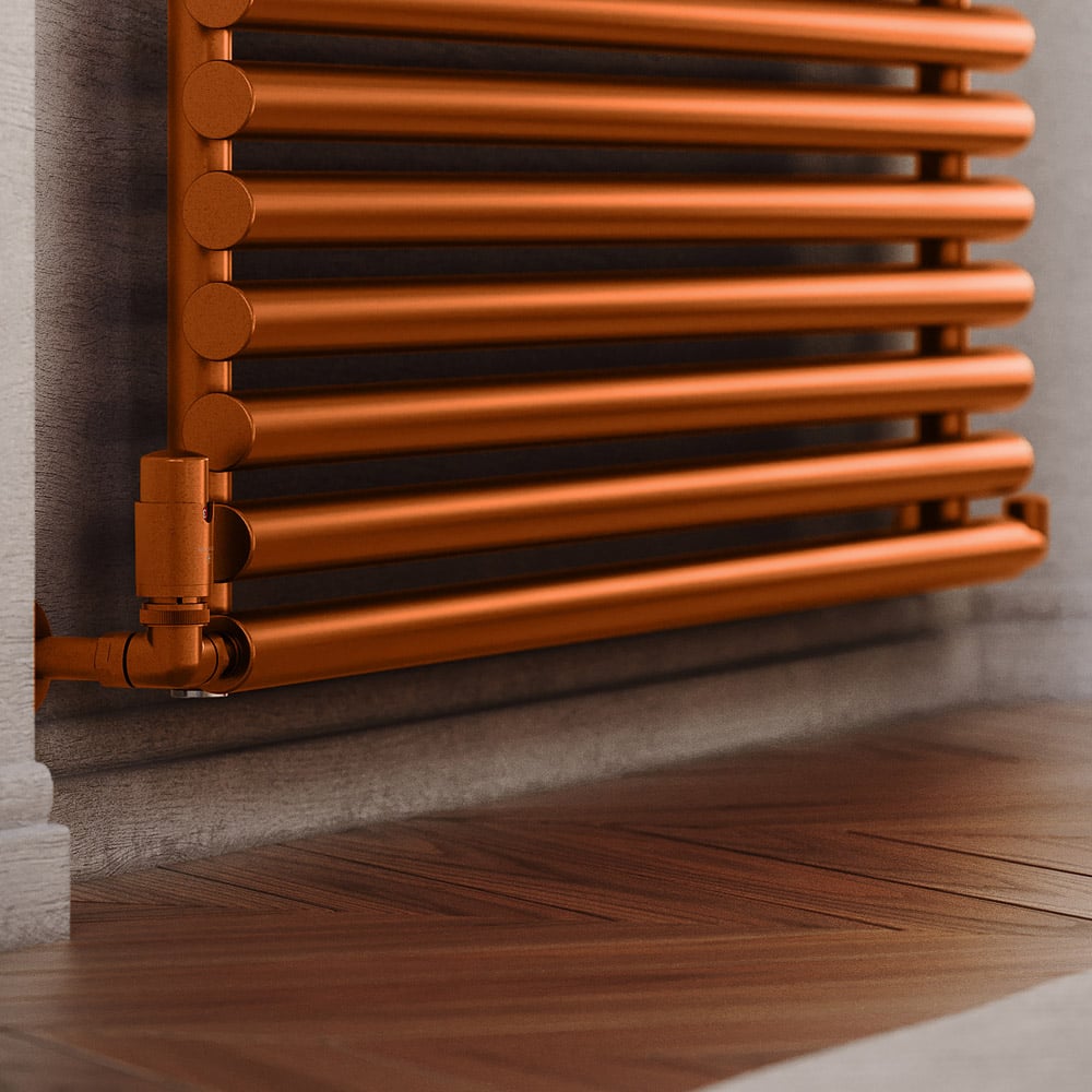 Terma Vario True Copper Right Sided Vision 3 Axis Thermostatic Radiator Valve Set Image 4