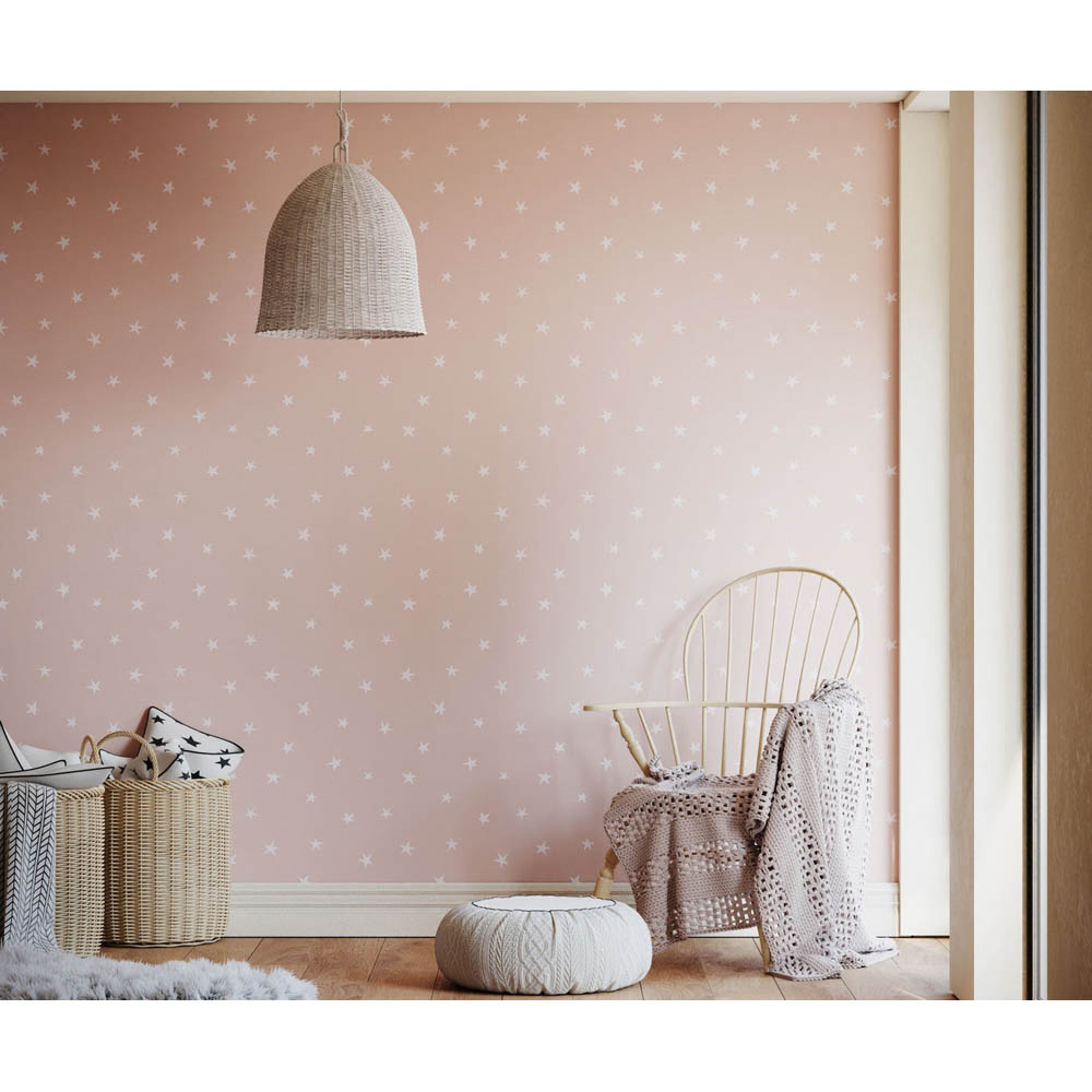 Bobbi Beck Eco Luxury Children's Star Pink Wallpaper Image 2