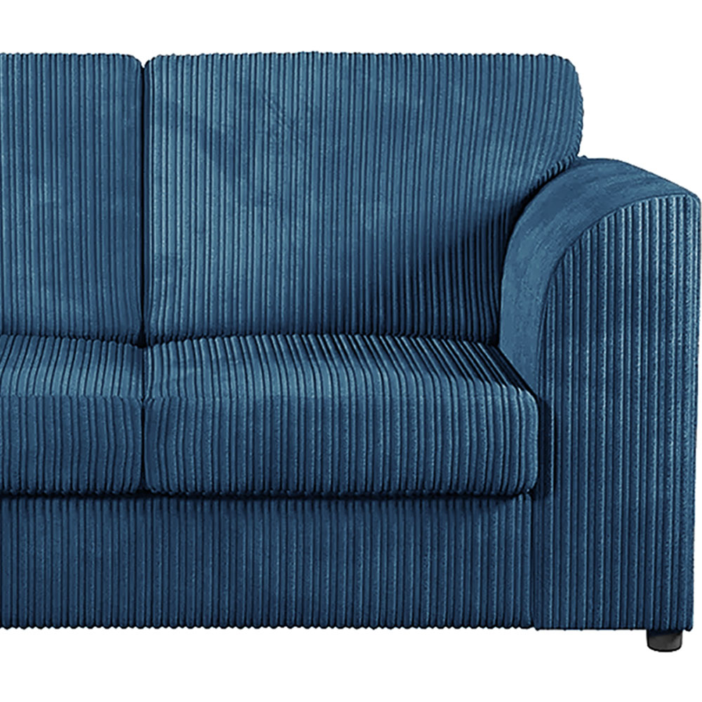 Luxor 4 Seater Marine Blue Jumbo Cord Full Back Sofa Suite Image 3