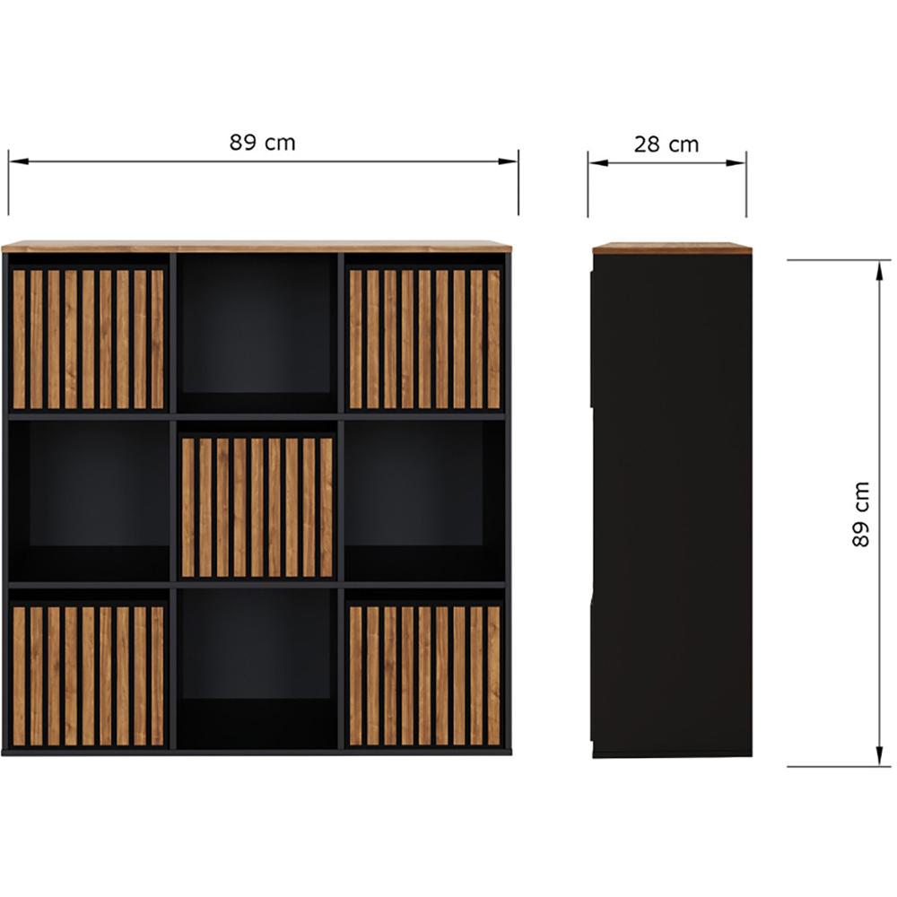 GFW Kube 5 Drawer 4 Shelf Black and Walnut Storage Unit Image 8