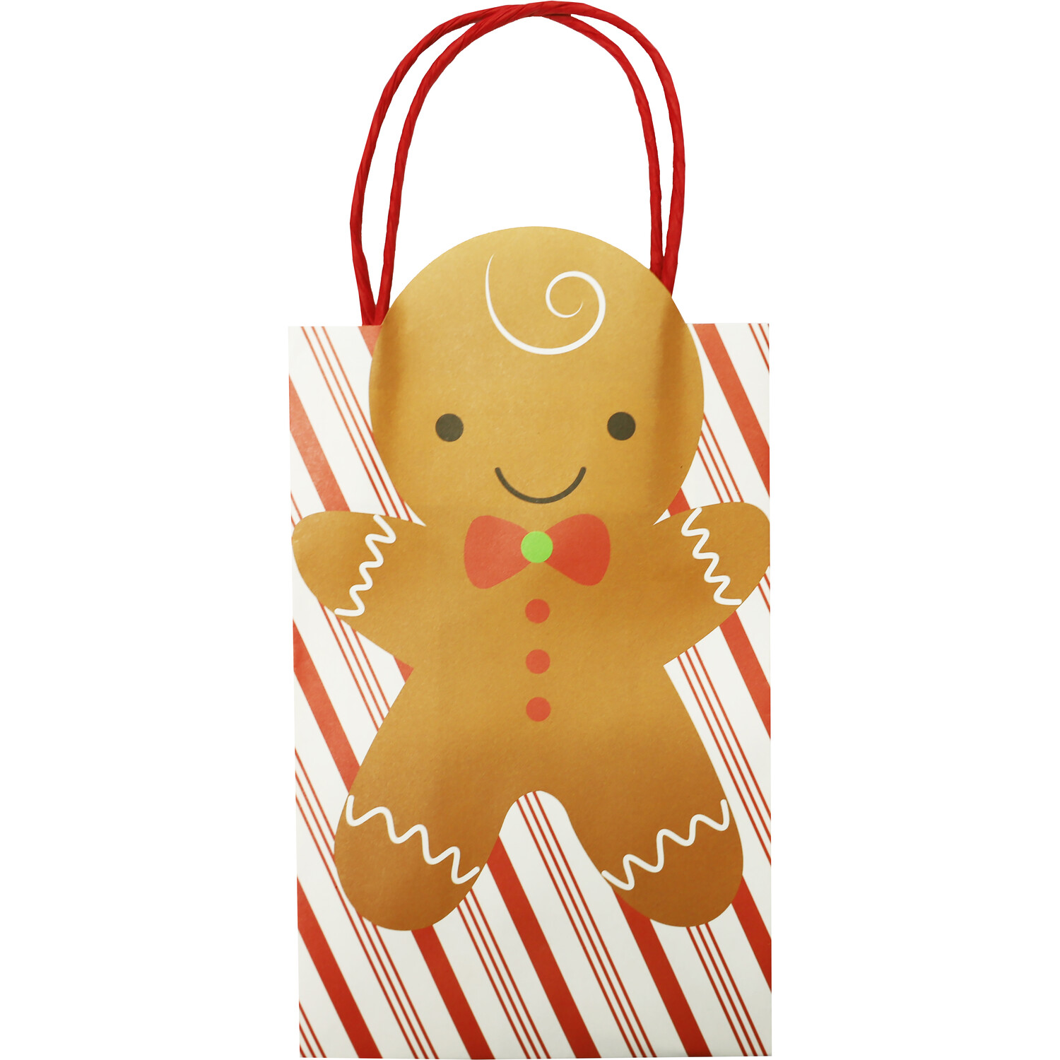 Pack of 8 Gingerbread Shaped Party Bags - Multicolour Image 3