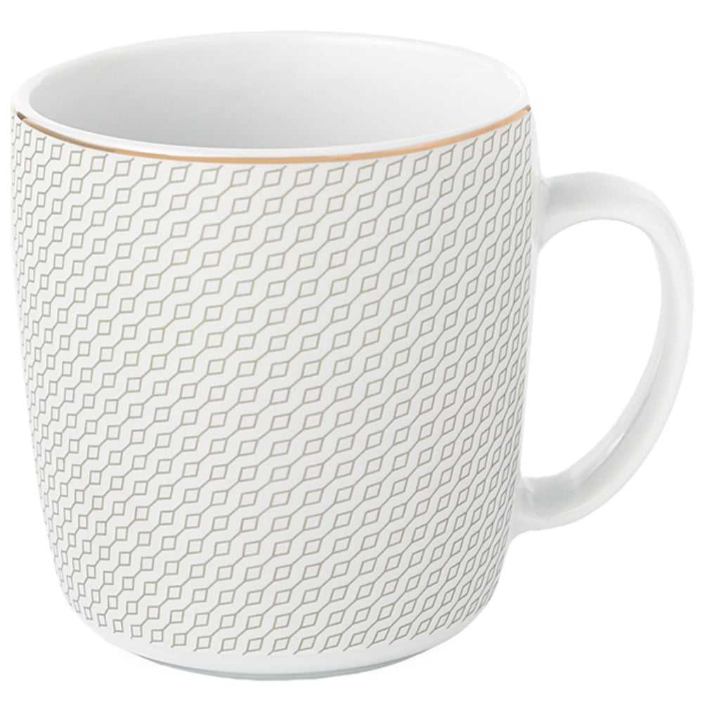 Waterside Premium Diamond and Gold Porcelain Mug Set with Goldline 4 Pack Image 3