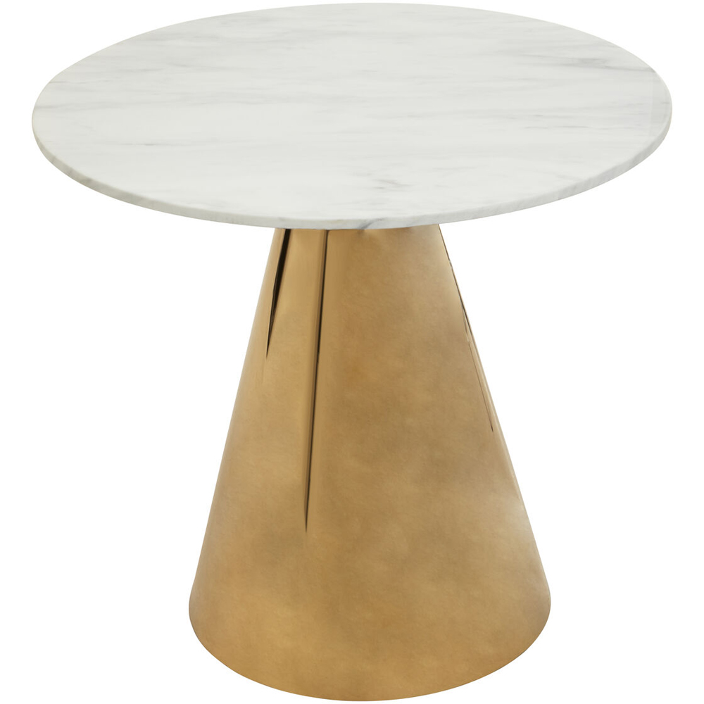 Premier Housewares Round White Marble Top Dining Table Image 3