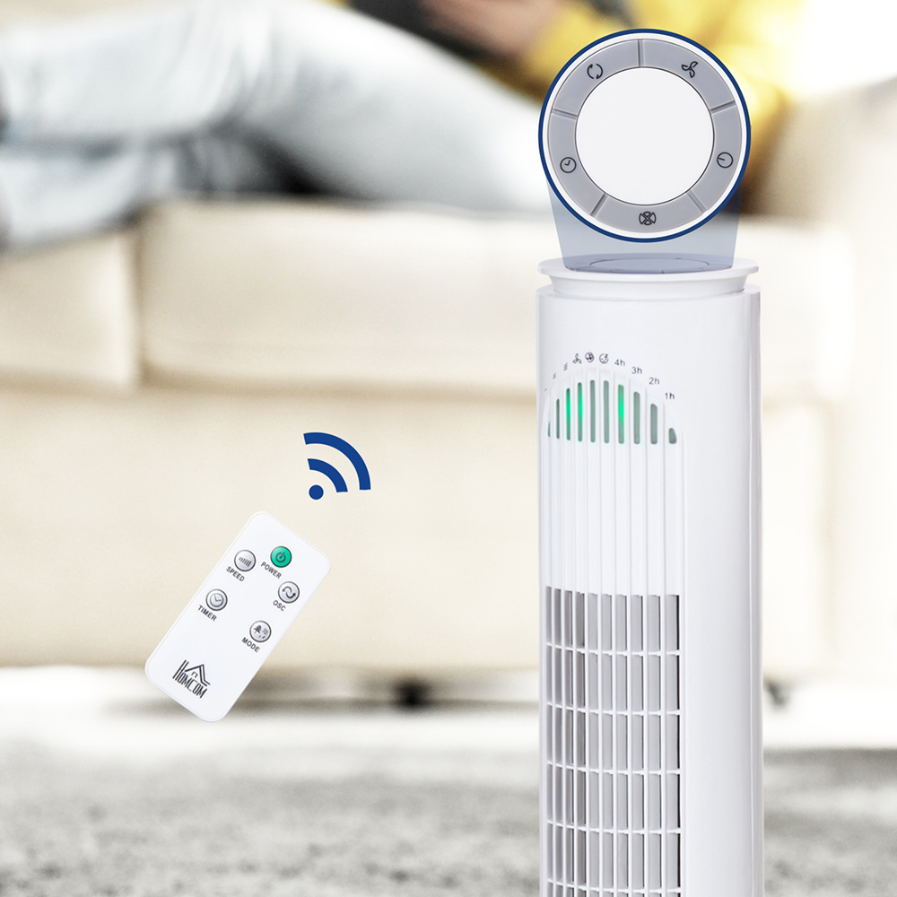 HOMCOM White Tower Fan 30 inch Image 5