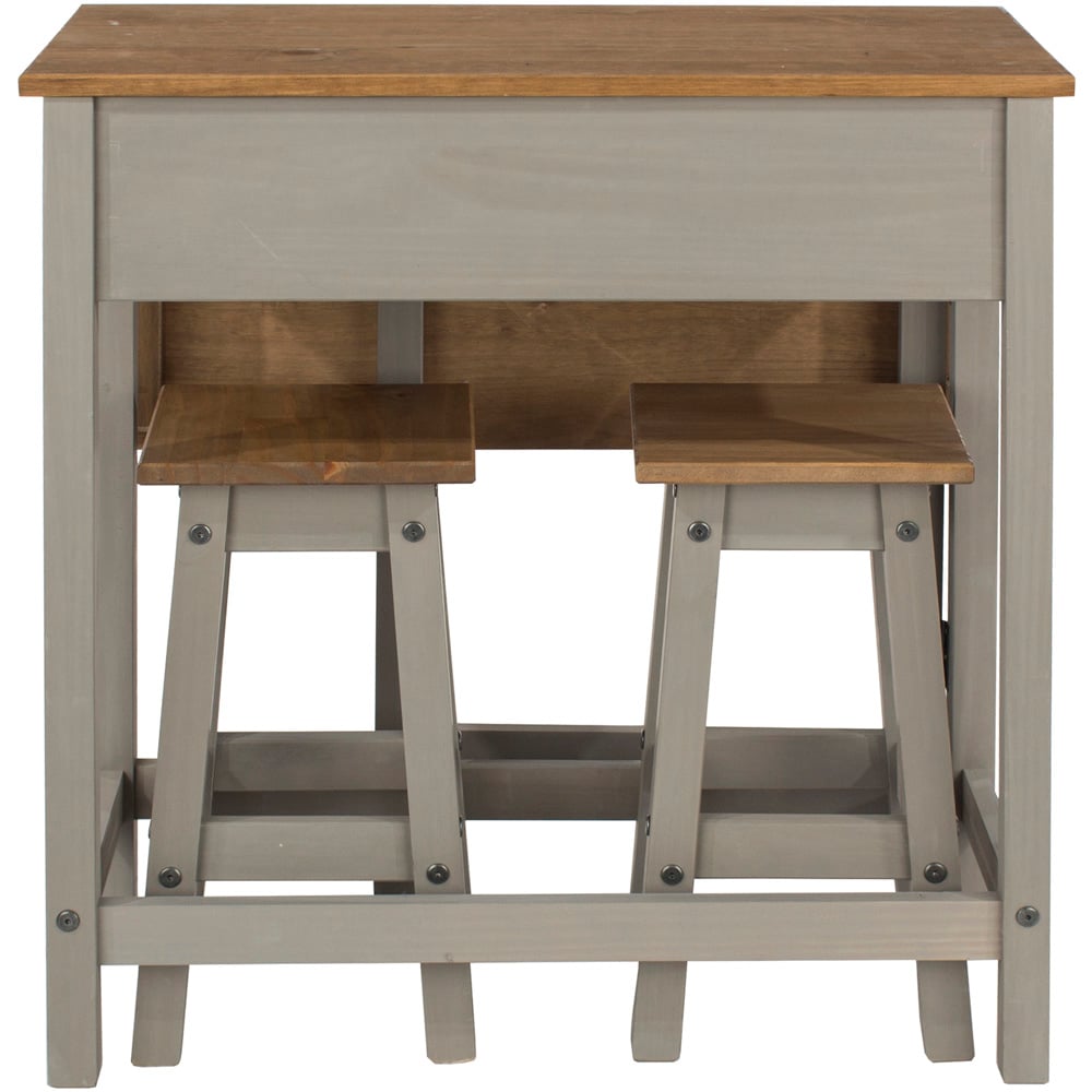 Corona 2 Seater Drop Leaf Breakfast Table Set Grey Image 2