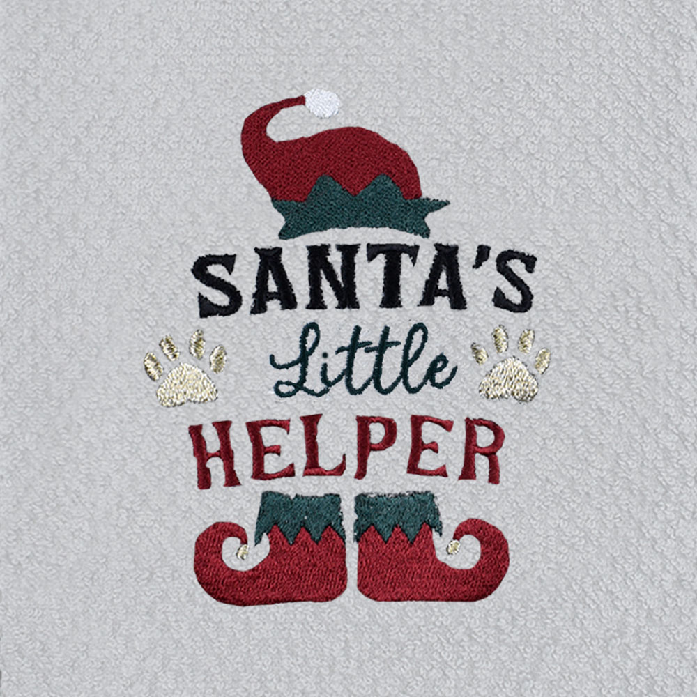 Noel Square Santas Helper White Tea Towel 3 Pack Image 5