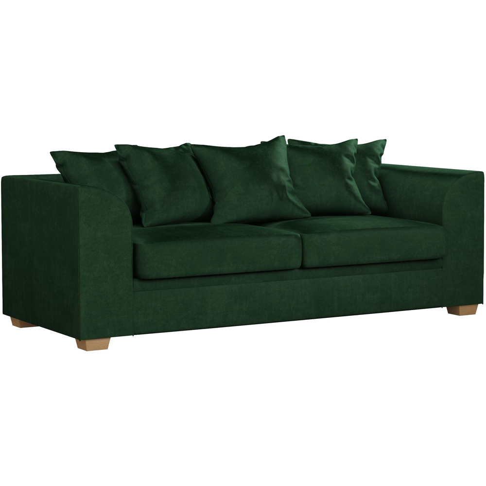 Modo 5 Seater Forest Green Plush Velvet Scatter Back Sofa Set Image 2