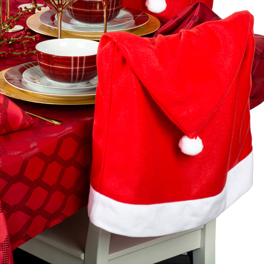 Waterside Red Santa Hat Chair Backs 4 Pack Image 2