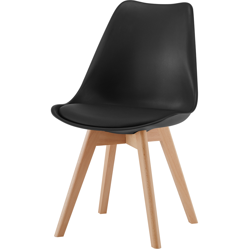 Comfy Living 4 Seater Rectangular Dining Set White and Black Image 3