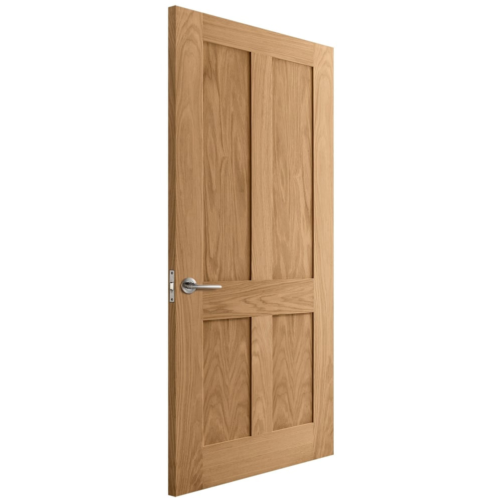 Victorian Oak Veneer 4 Panel Flat Internal Door 1981 x 686 x 35mm Image 4